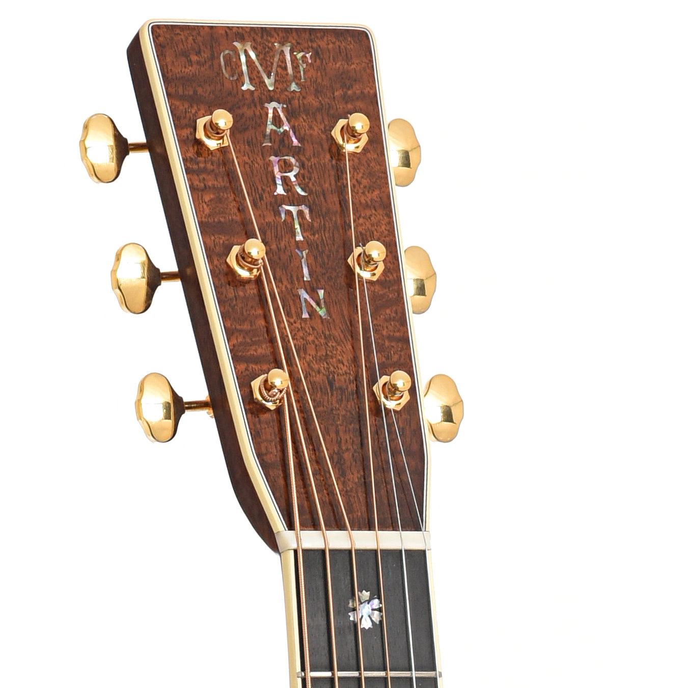 Headstock of Martin Custom 41-Style Dreadnought Guitar & Case, Flame Mahogany & Adirondack Spruce