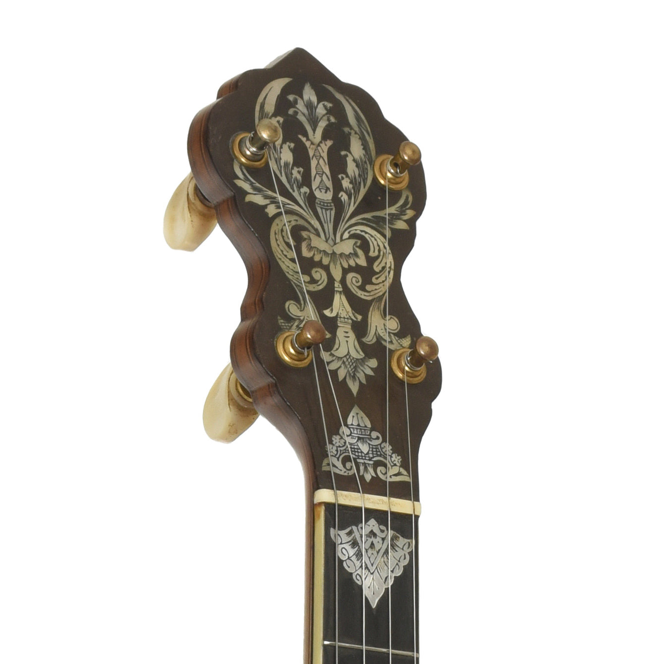 Headstock of Vega Tubaphone No.9 Openback Banjo
