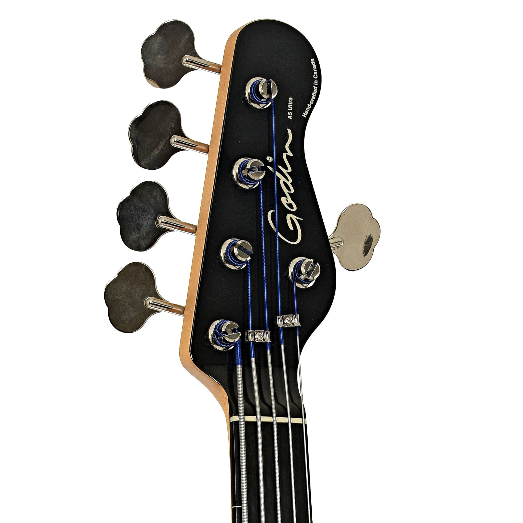 Headstock of Godin A5 Ultra Fretless 5-String Acoustic-Electric Bass