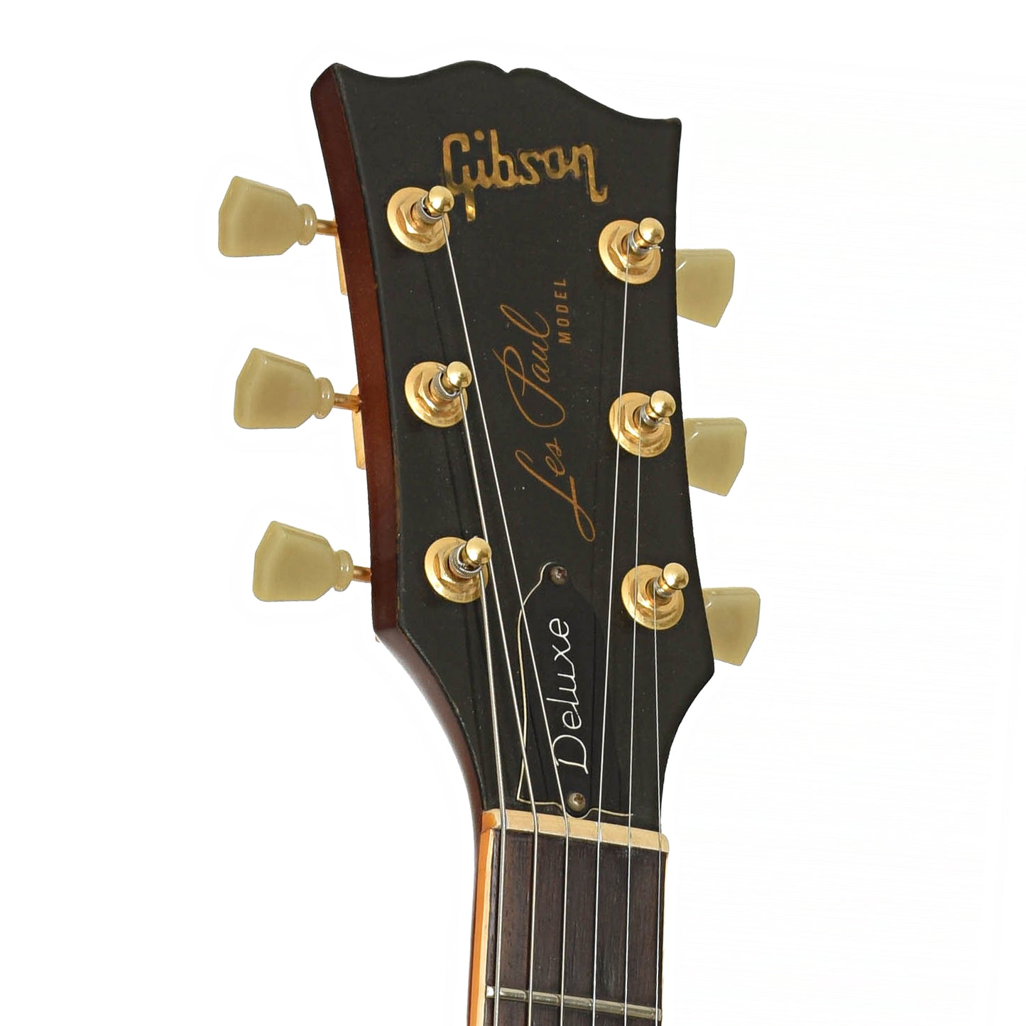 Headstock of Gibson Les Paul Deluxe Electric Guitar