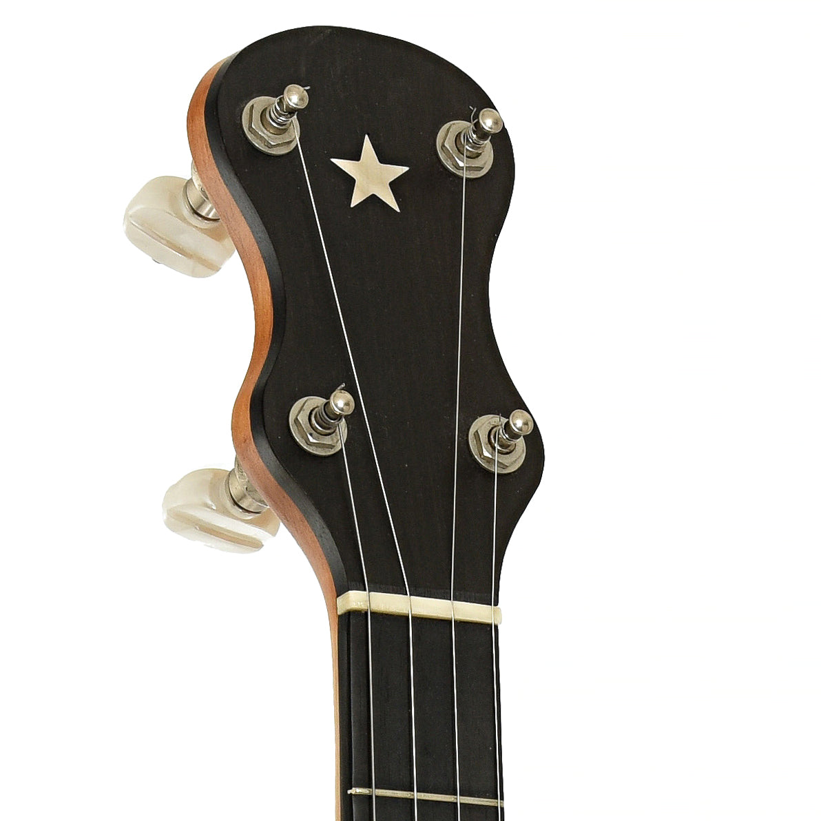 Headstock of Mike Ramsey Custom Maple Special Open Back Banjo