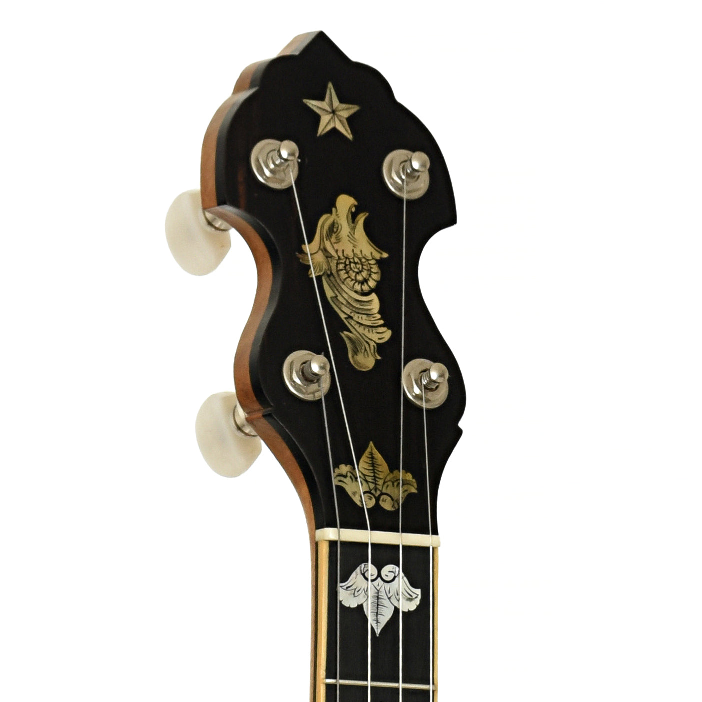Headstock of Ramsey / Vega Whyte Laydie Conversion Open Back Banjo