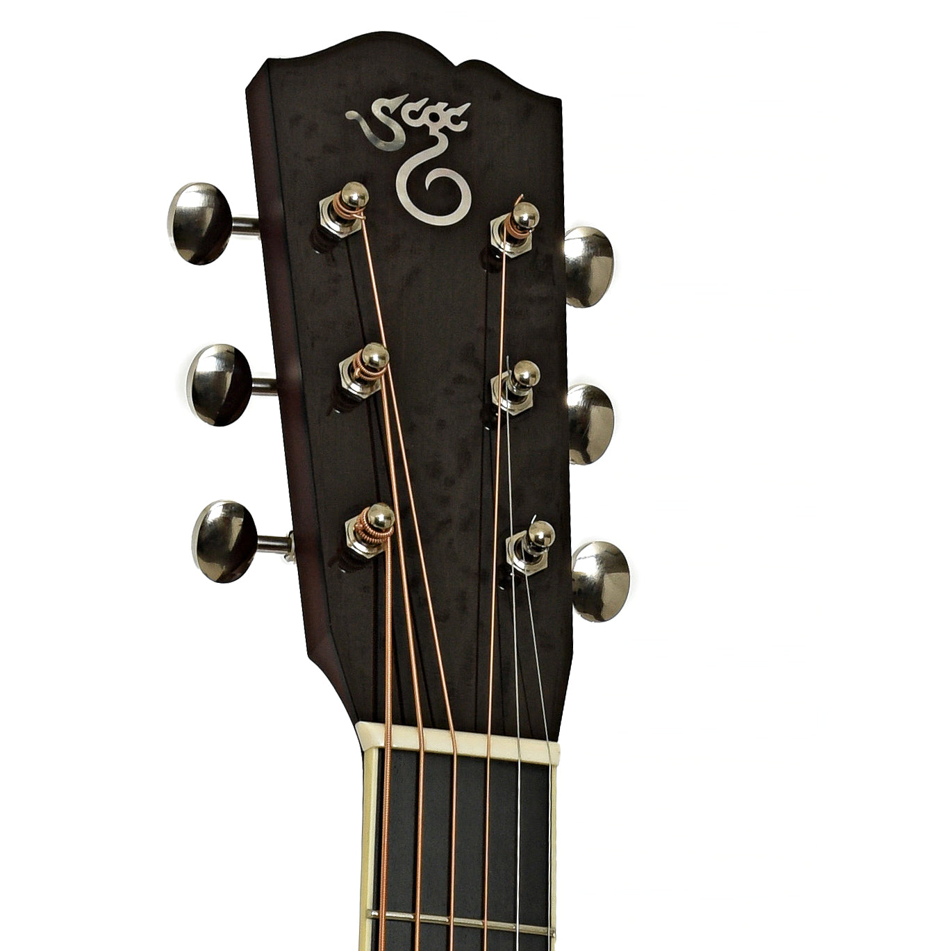 Headstock of Santa Cruz Custom H Model Acoustic Guitar