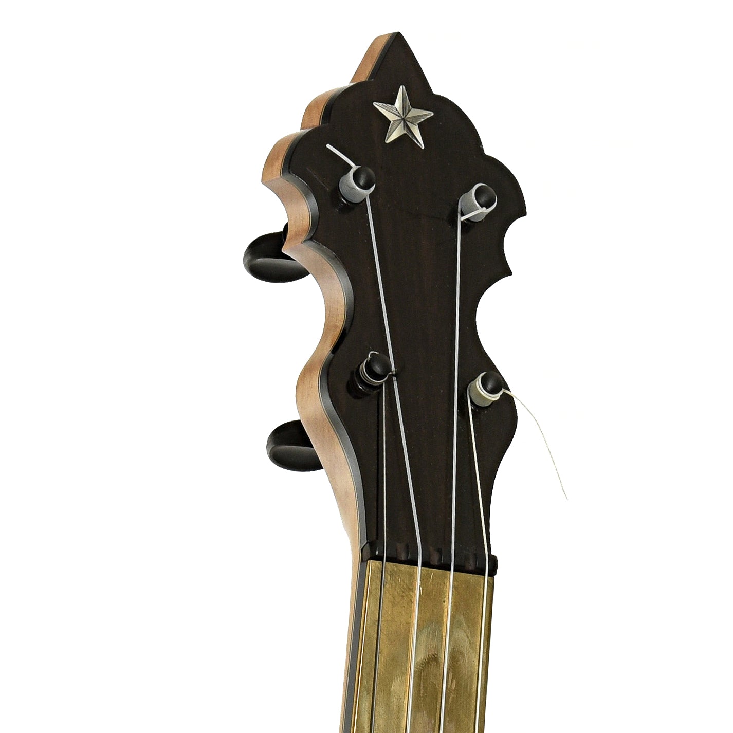 Headstock of Weymann Conversion Open Back Banjo 