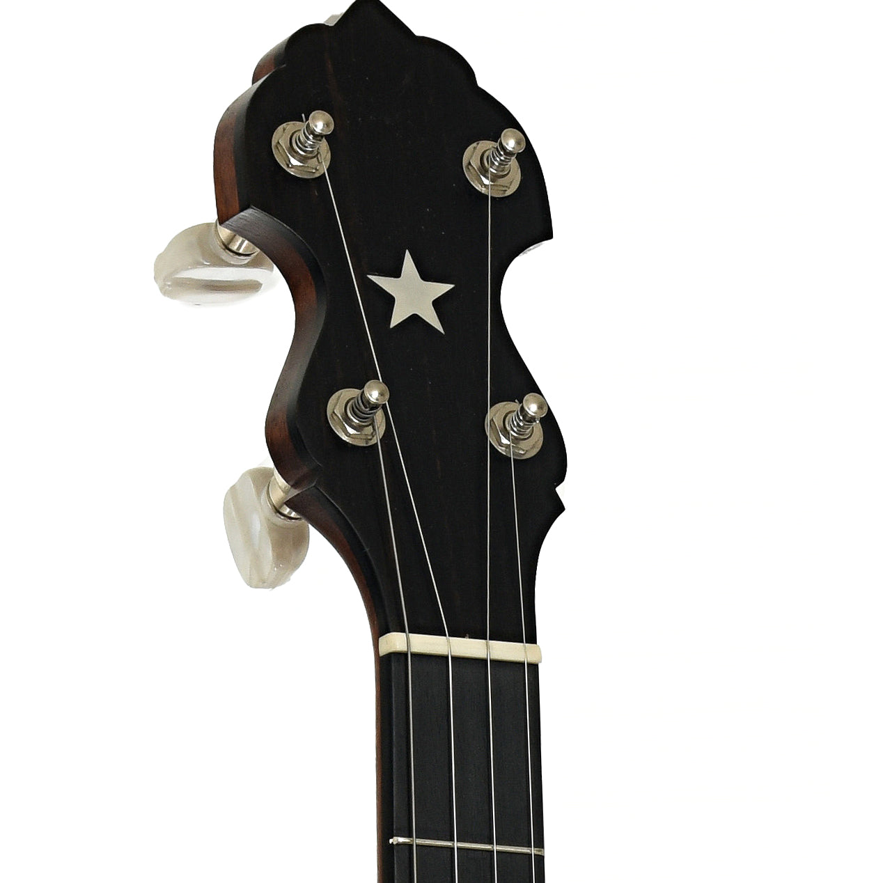 Headstock of Bart Reiter Round Peak 12" Open Back Banjo
