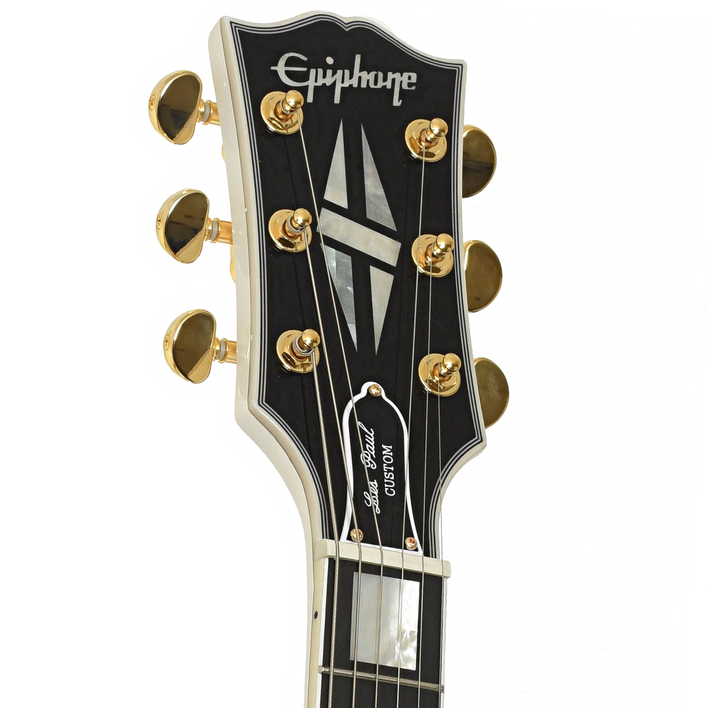 Headstock of Epiphone IGC Les Paul Custom Electric Guitar