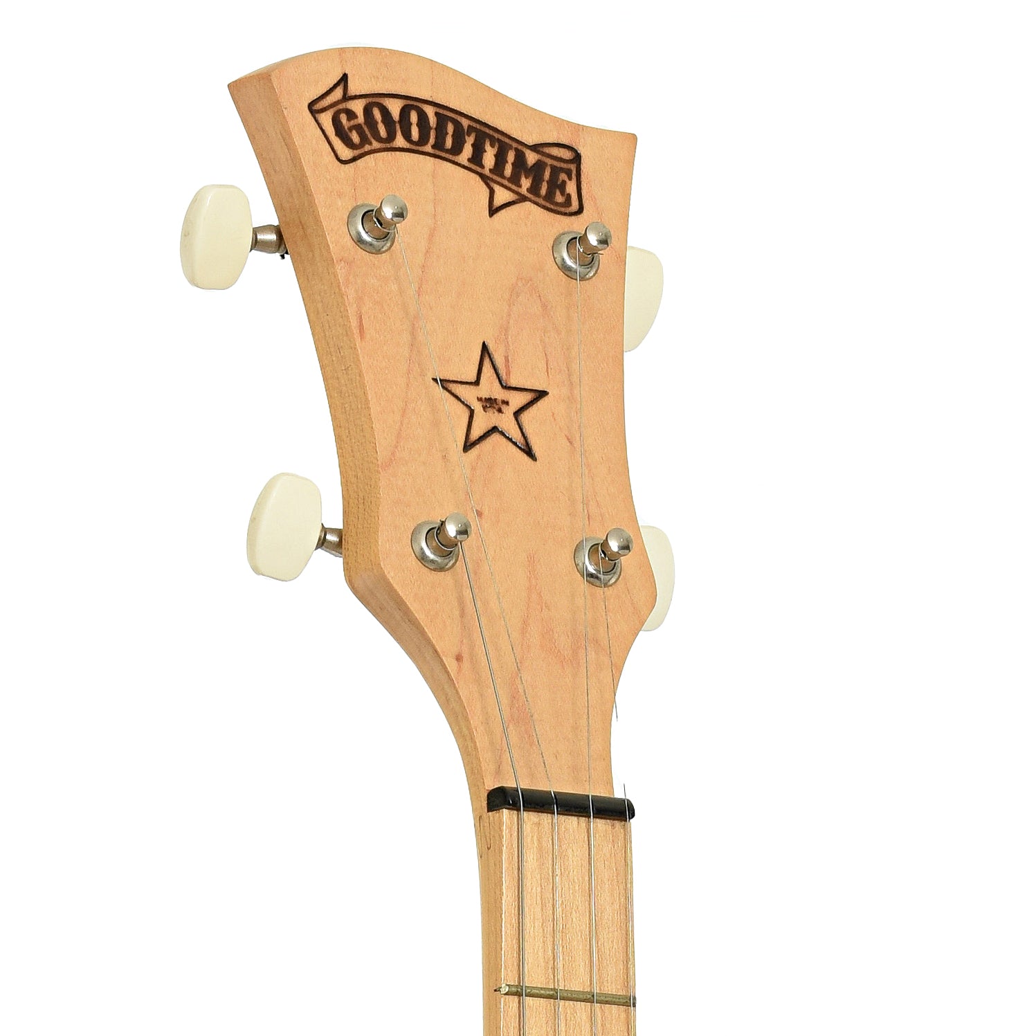 Headstock of Deering Goodtime Open Back Banjo 