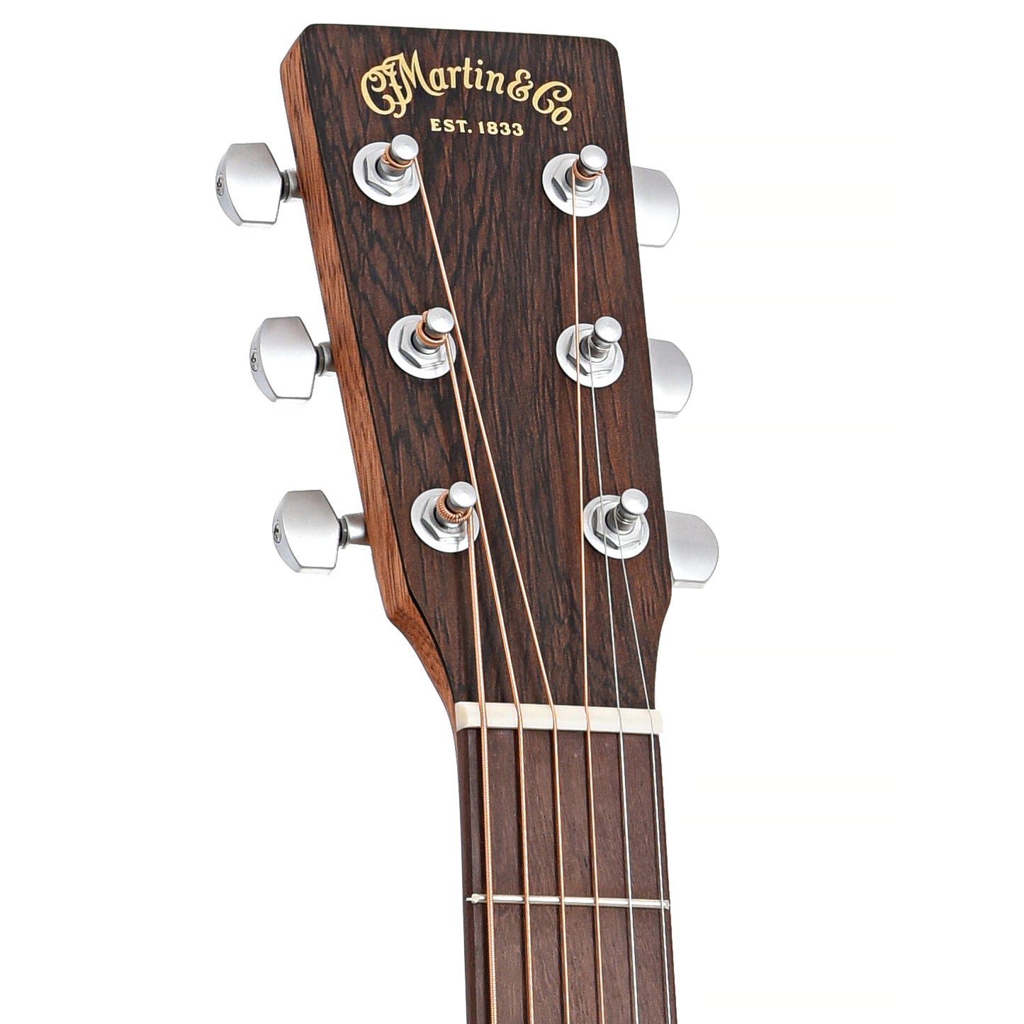 Front headstock of Martin D-X2E Brazilian Rosewood Acoustic