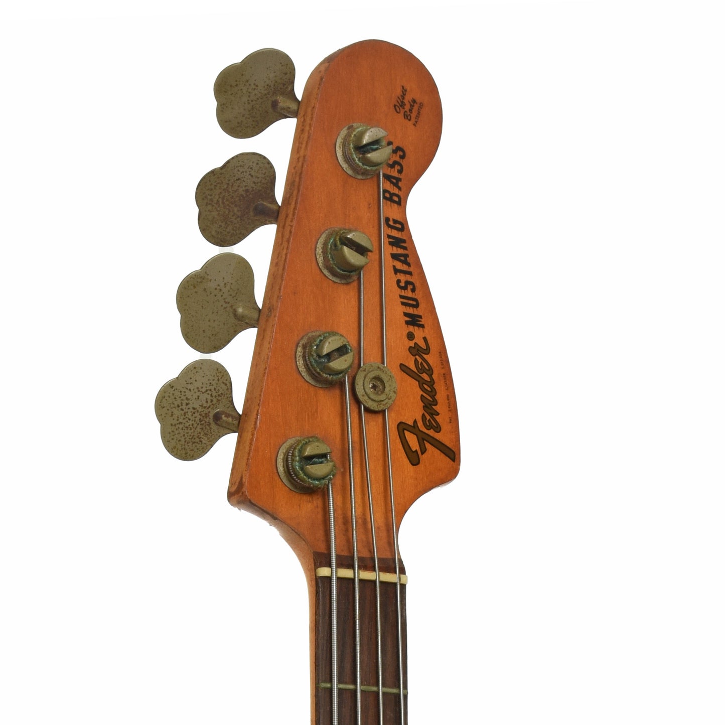 Headstock of Fender Mustang Electric Bass