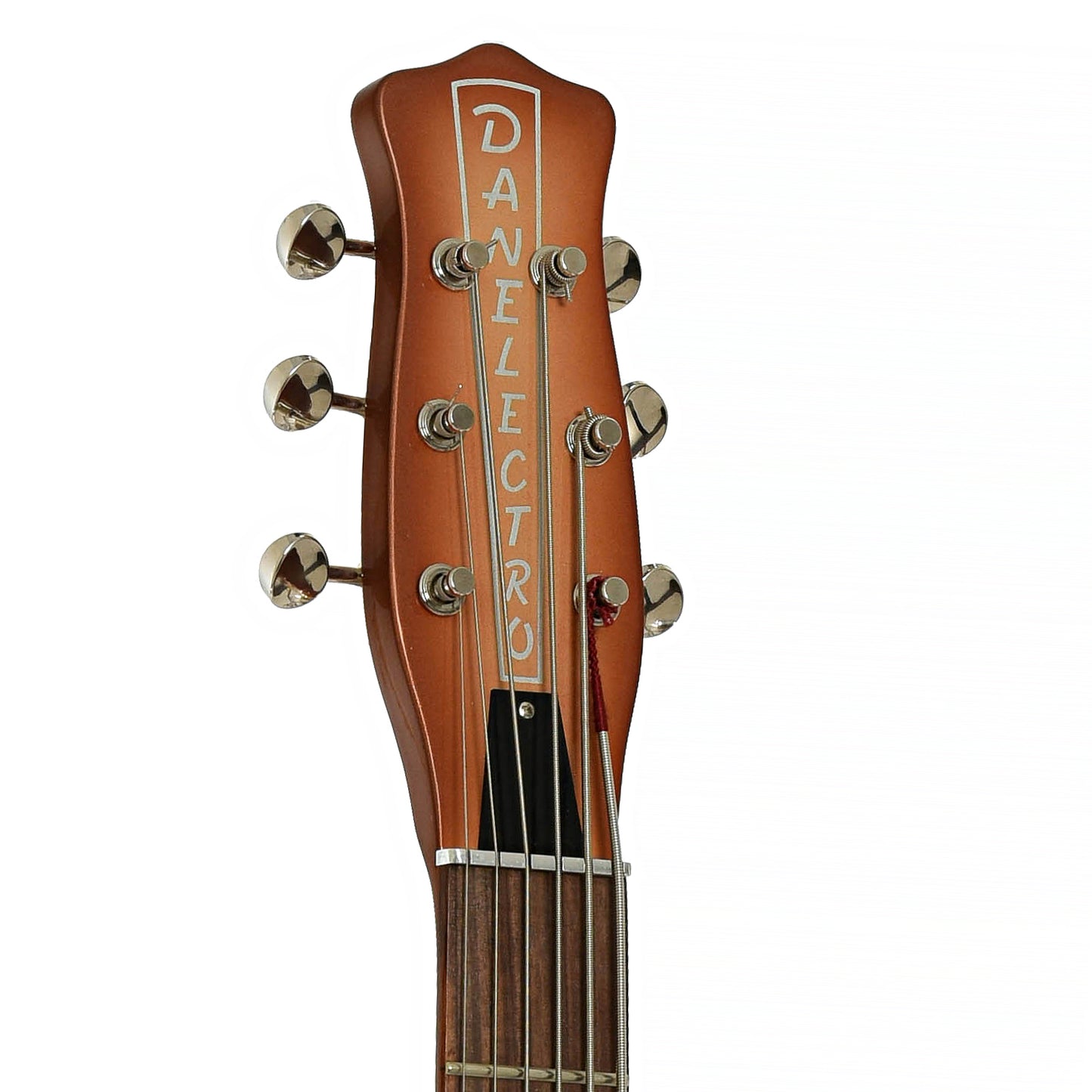 Headstock of Danelectro Longhorn 6-String Electric Bass LH