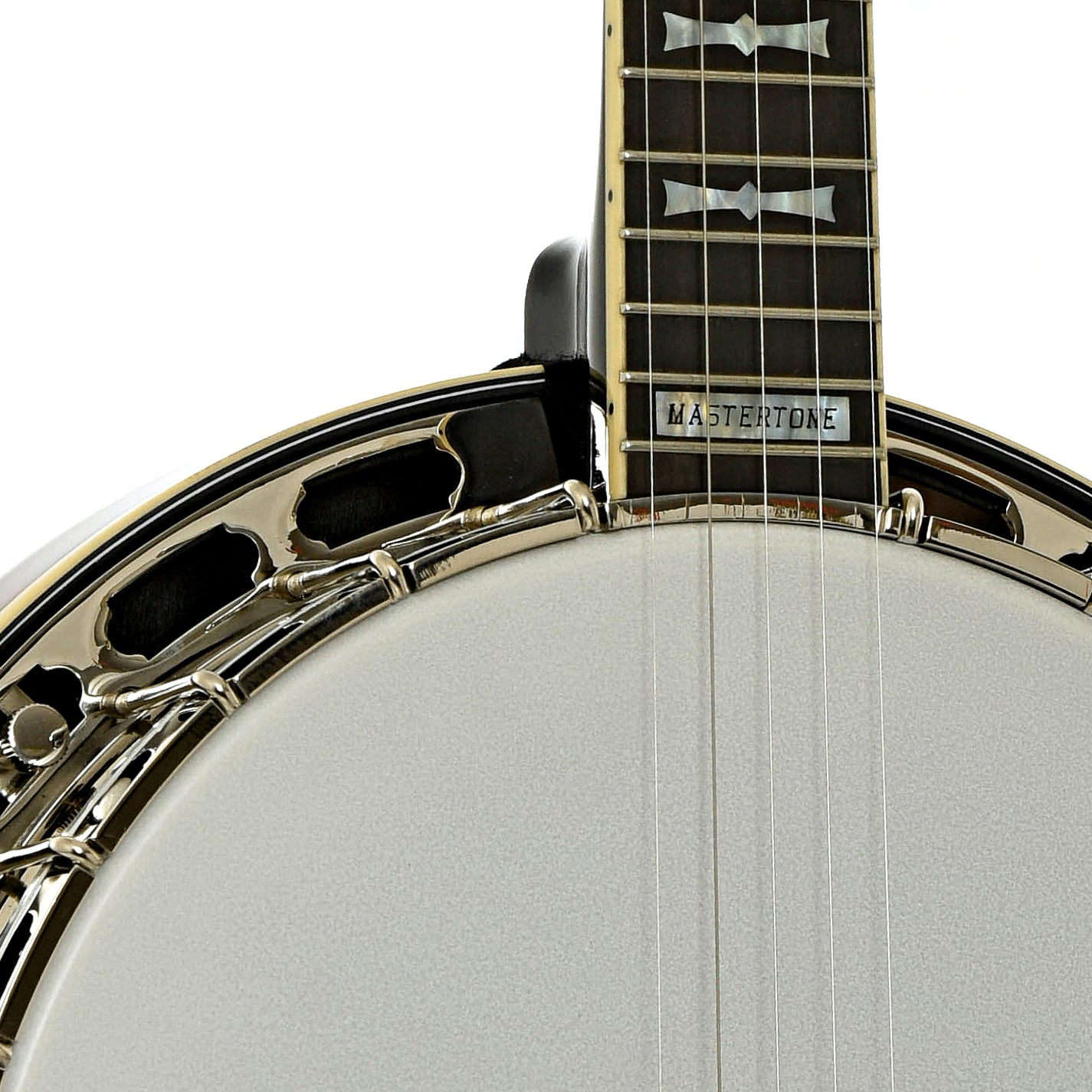 Front neck joint of Gold Tone Mastertone OB-2 Bowtie Banjo