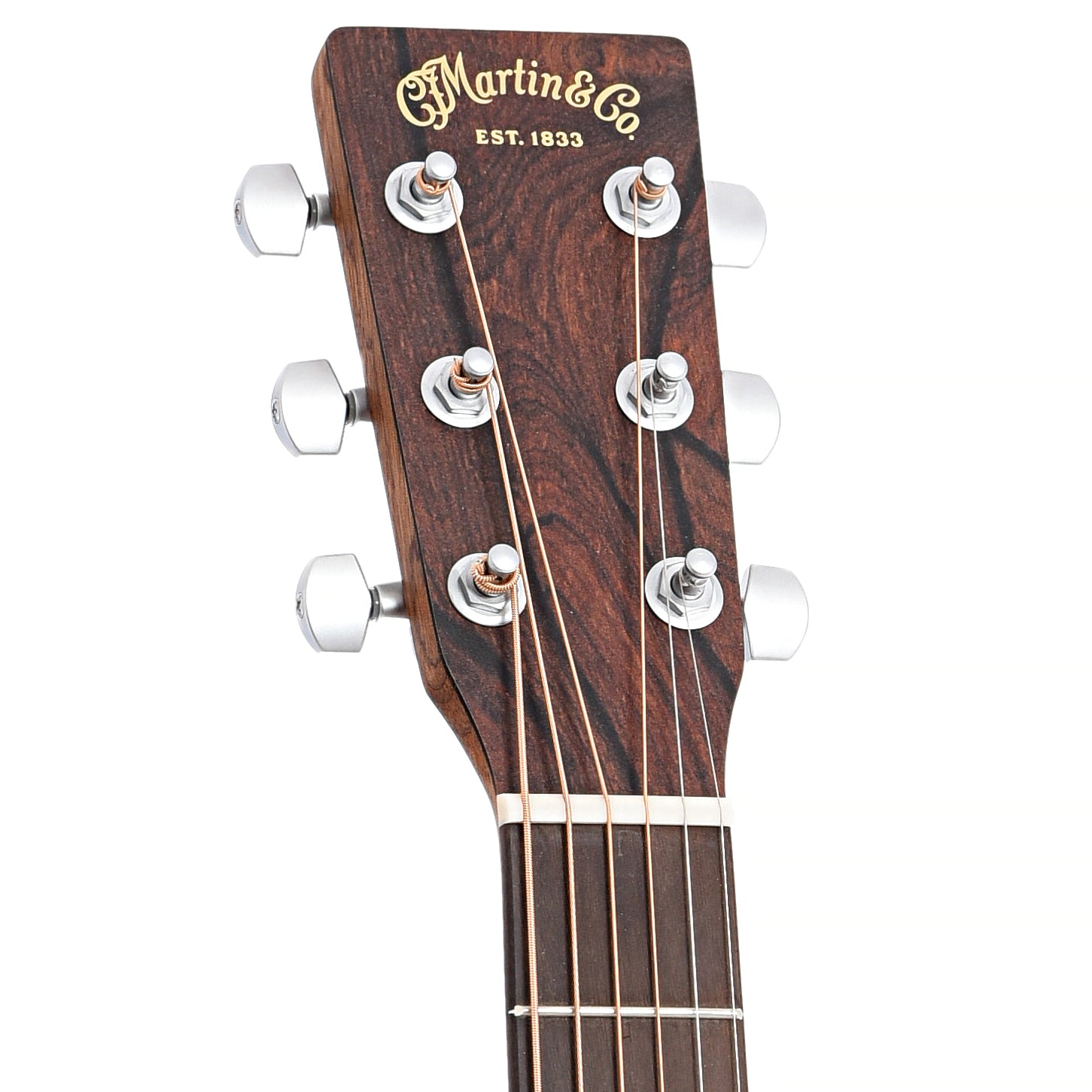 Front headstock  of Martin 0-X2E Cocobolo Acoustic Guitar