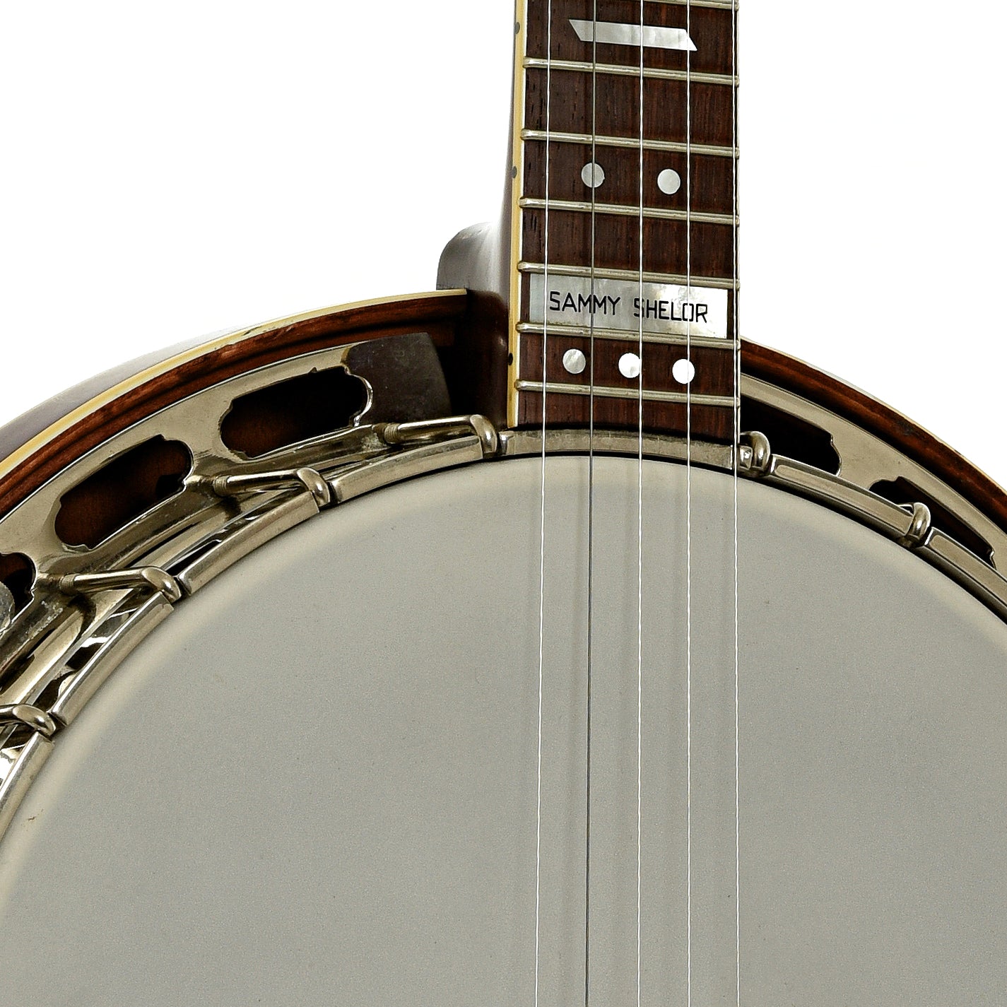 Front neck joint of Huber Sammy Shelor Resonator Banjo