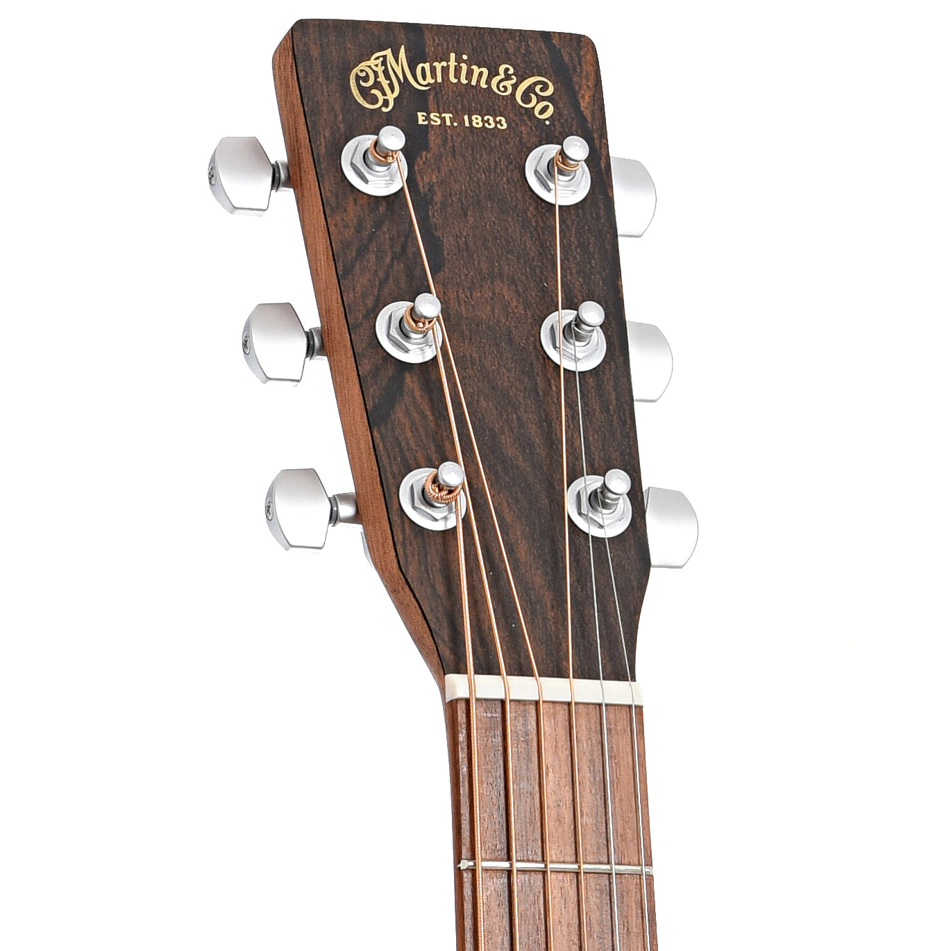 Front headstock of Martin D-X2E Ziricote Burst Acoustic Guitar 