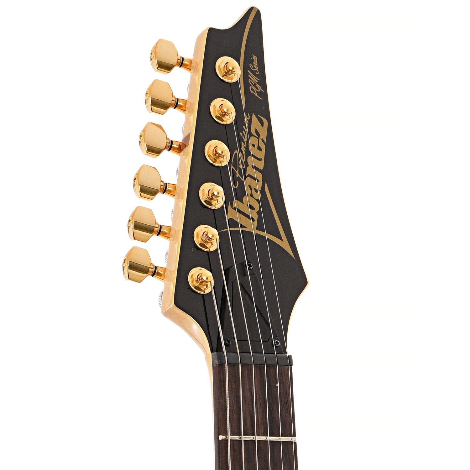 Front headstock of Ibanez Paul Gilbert Signature PGM50 Electric Guitar, Black