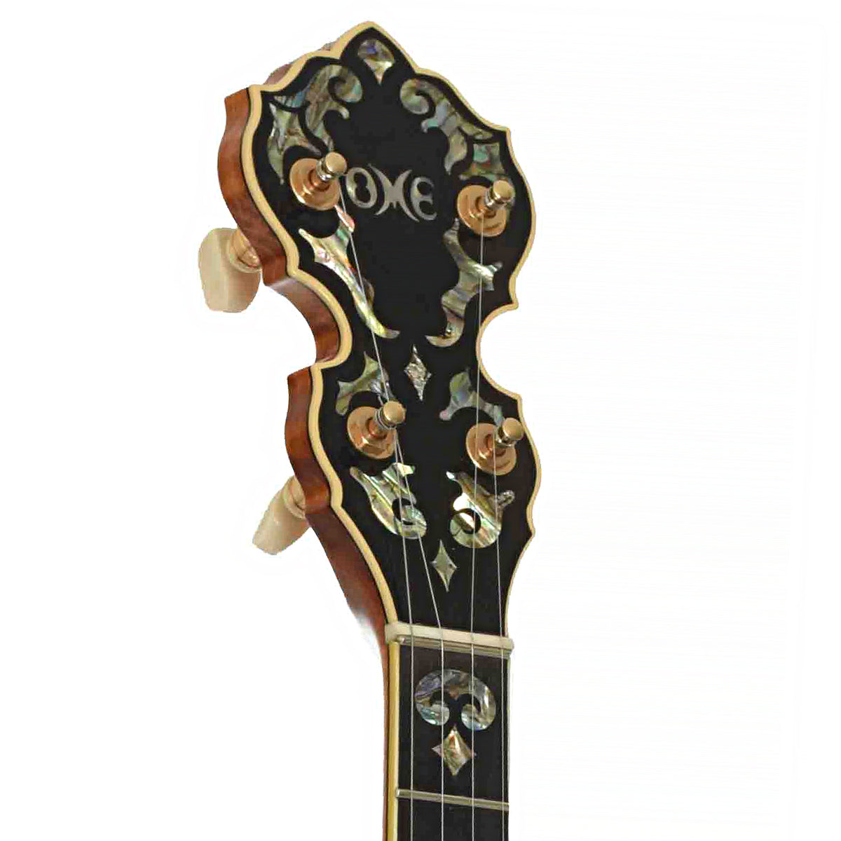 Front Headstock of Ome Juggernaut Custom Openback Banjo