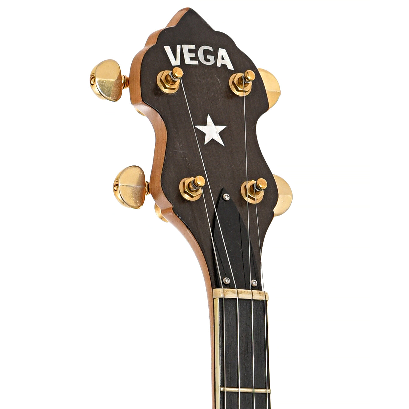 Front headstock of Vega Pete Seeger Extra Long Neck Banjo
