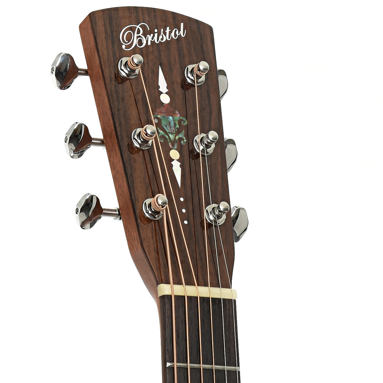 Headstock of Bristol by Blueridge BL-160 Deluxe Series Dreadnought Acoustic Guitar