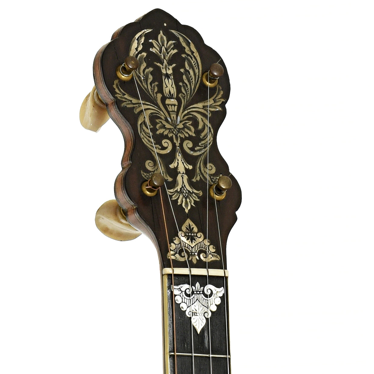 Headstock of Fairbanks Whyte Laydie No.7 Open Back Banjo