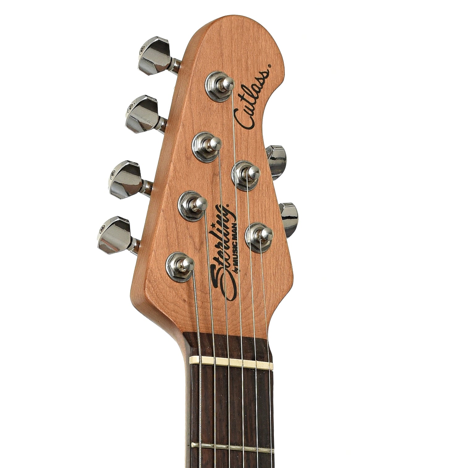 Headstock of Sterling By Music Man Cutlass Electric Guitar
