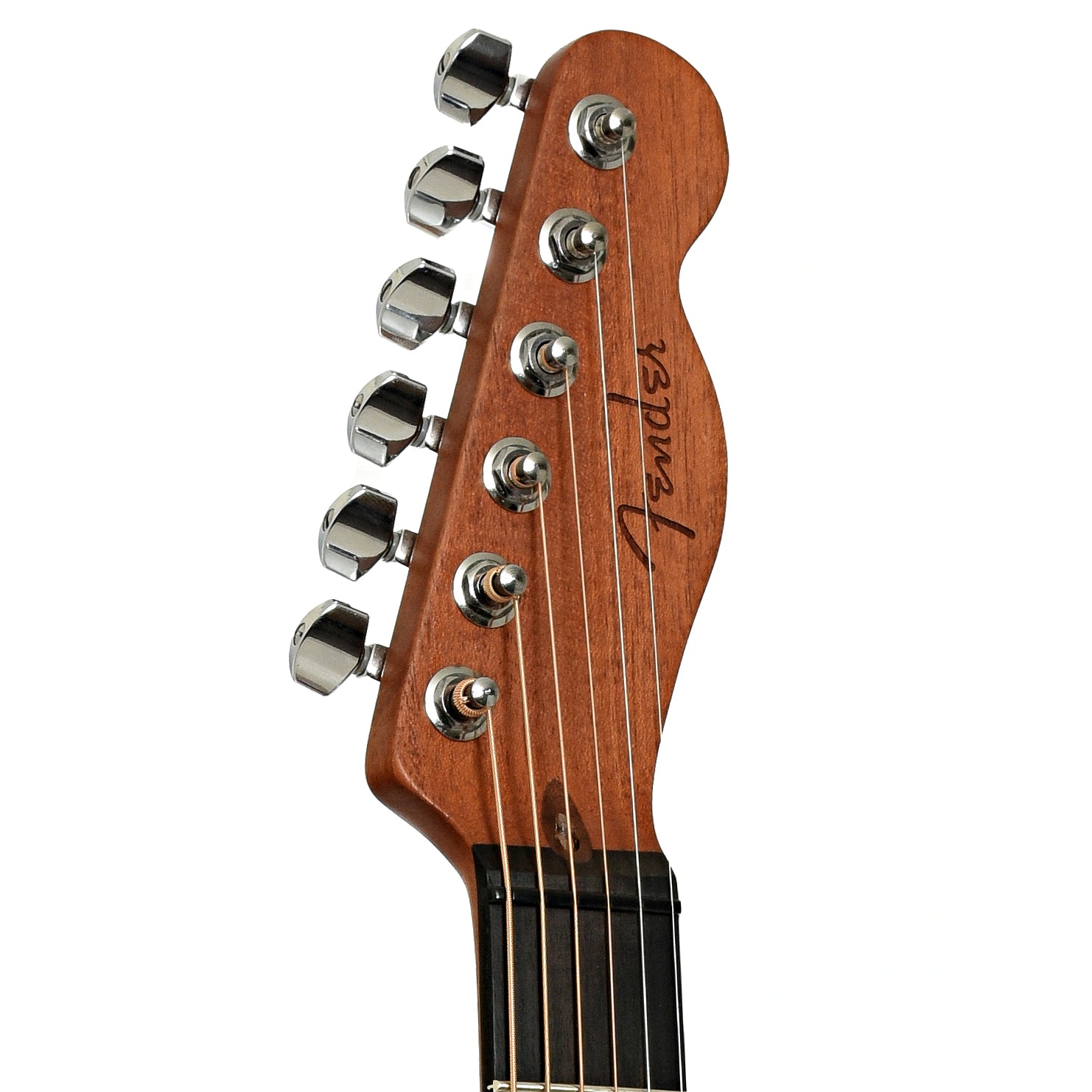 Headstock of Fender Acoustasonic Telecaster Acoustic Guitar 