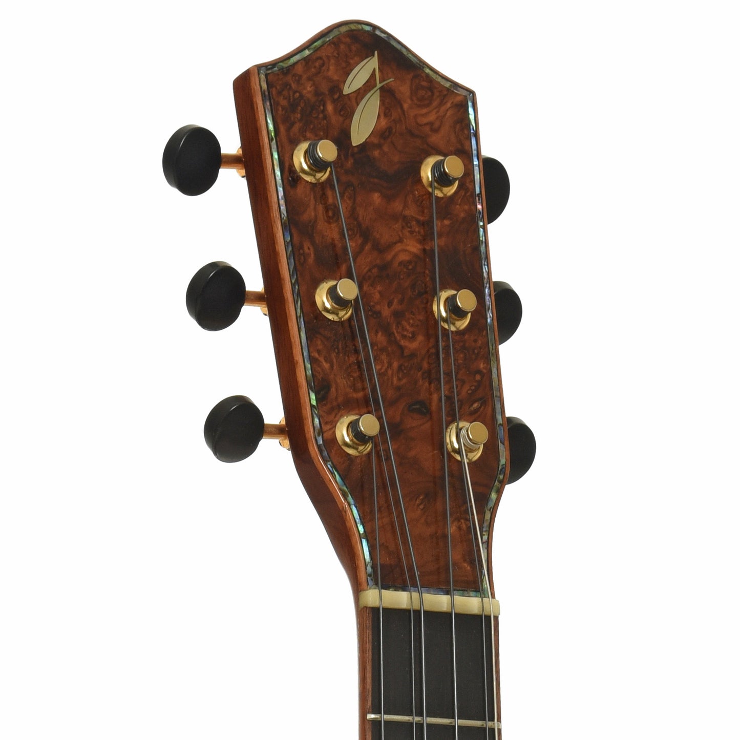 Headstock of Grimes Custom Brazilian 6-String Tenor Ukulele