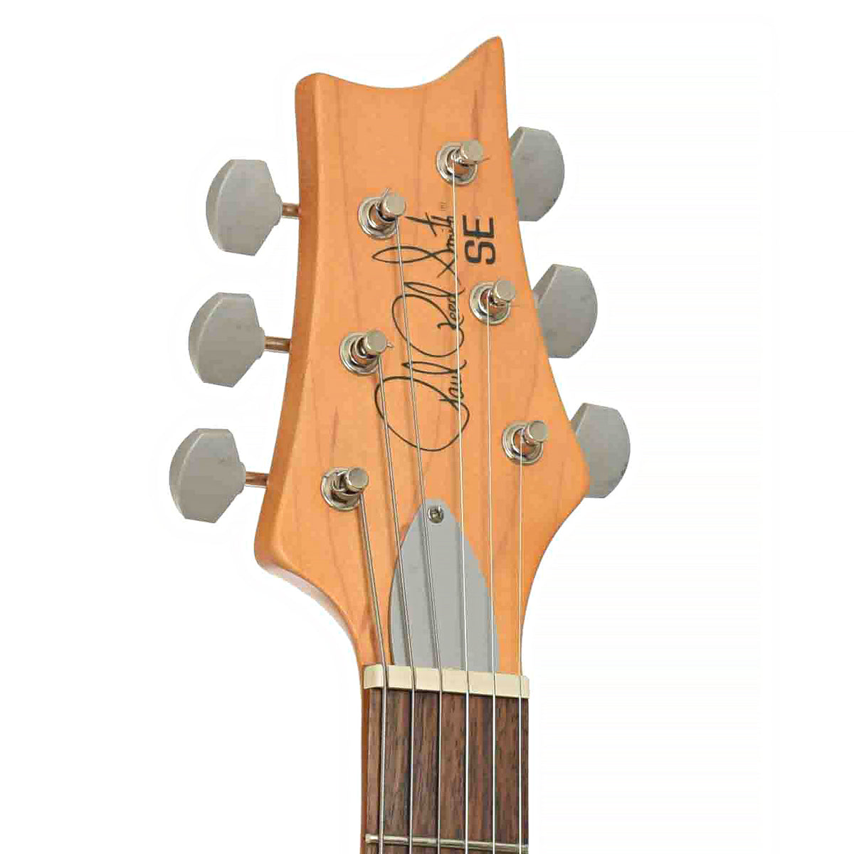 Front headstock of PRS SE Silver Sky John Mayer