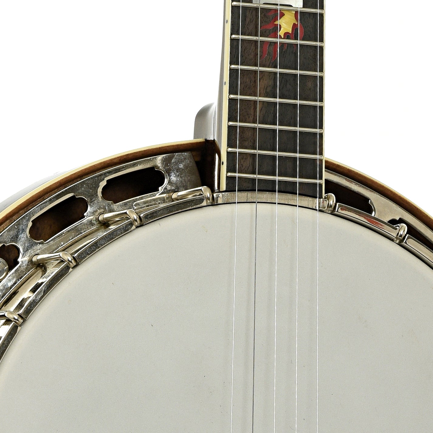 Front neck joint of Hatfield Buckdancer Custom Firefighter Resonator Banjo