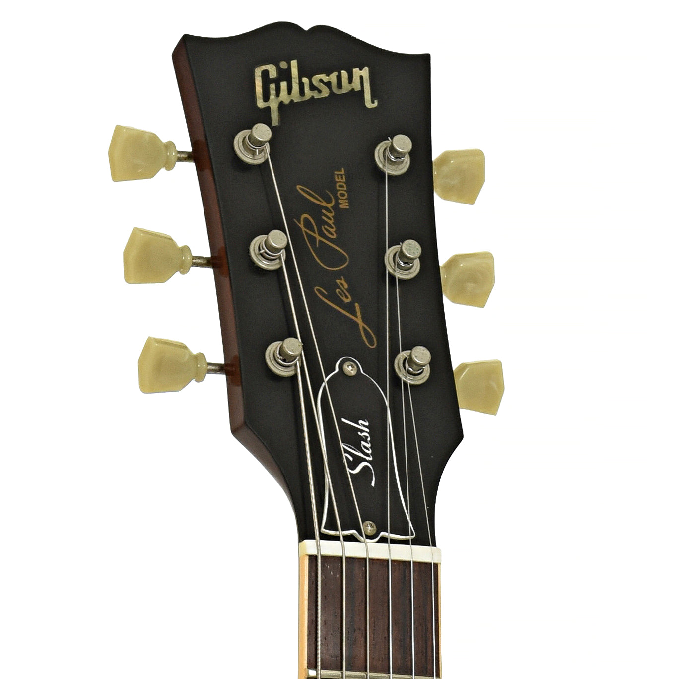Headstock of Gibson Custom Shop Slash Signature Les Paul Standard Prototype Electric Guitar