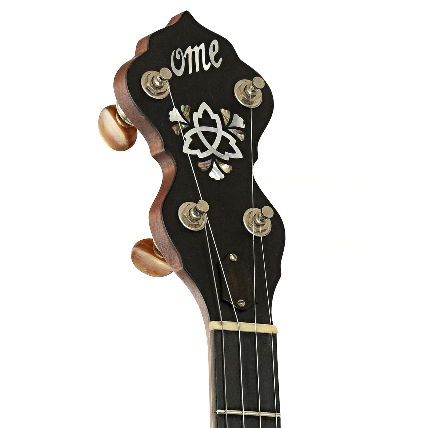Headstock of Ome Celtic Alpha Open Back Banjo 