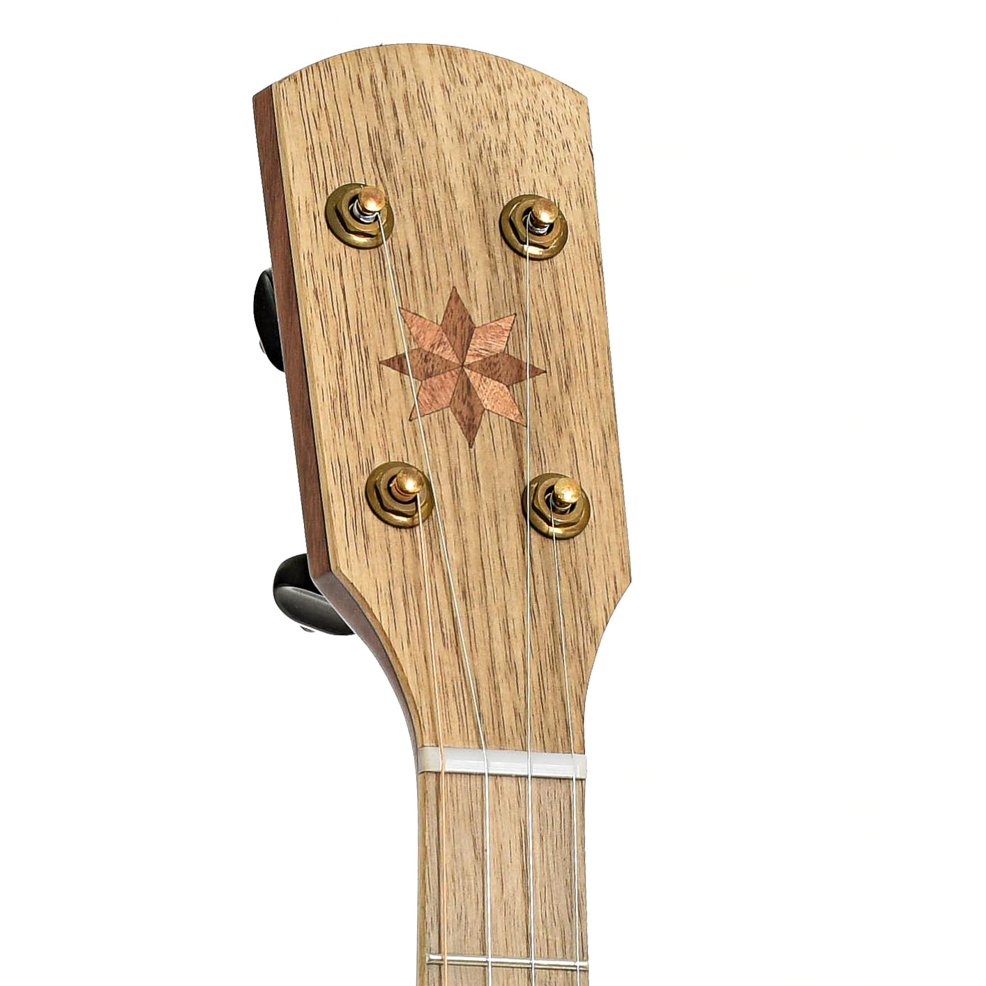 Headstock of Pisgah Possum 11" Openback Banjo & Gigbag, Walnut, Short Scale