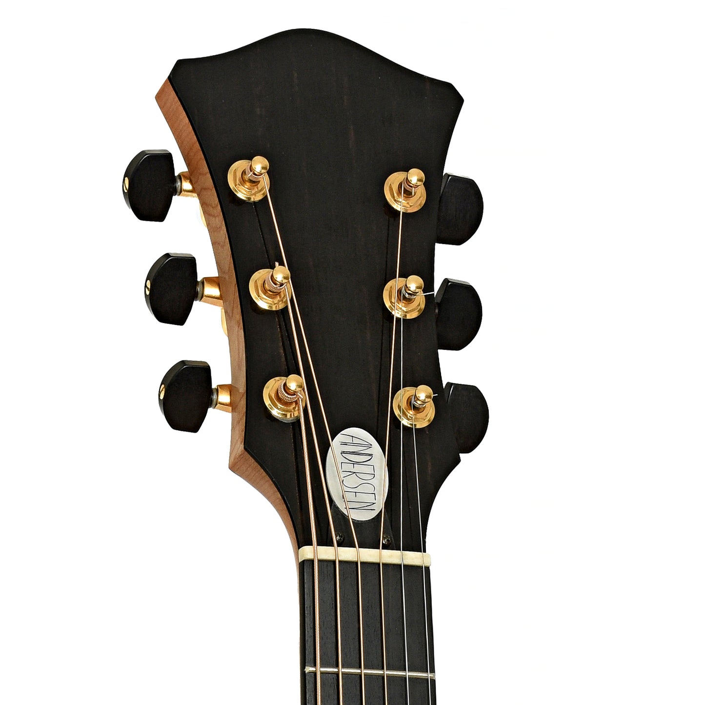 Headstock of Andersen 17 in. Oval Hole Archtop Acoustic Guitar 