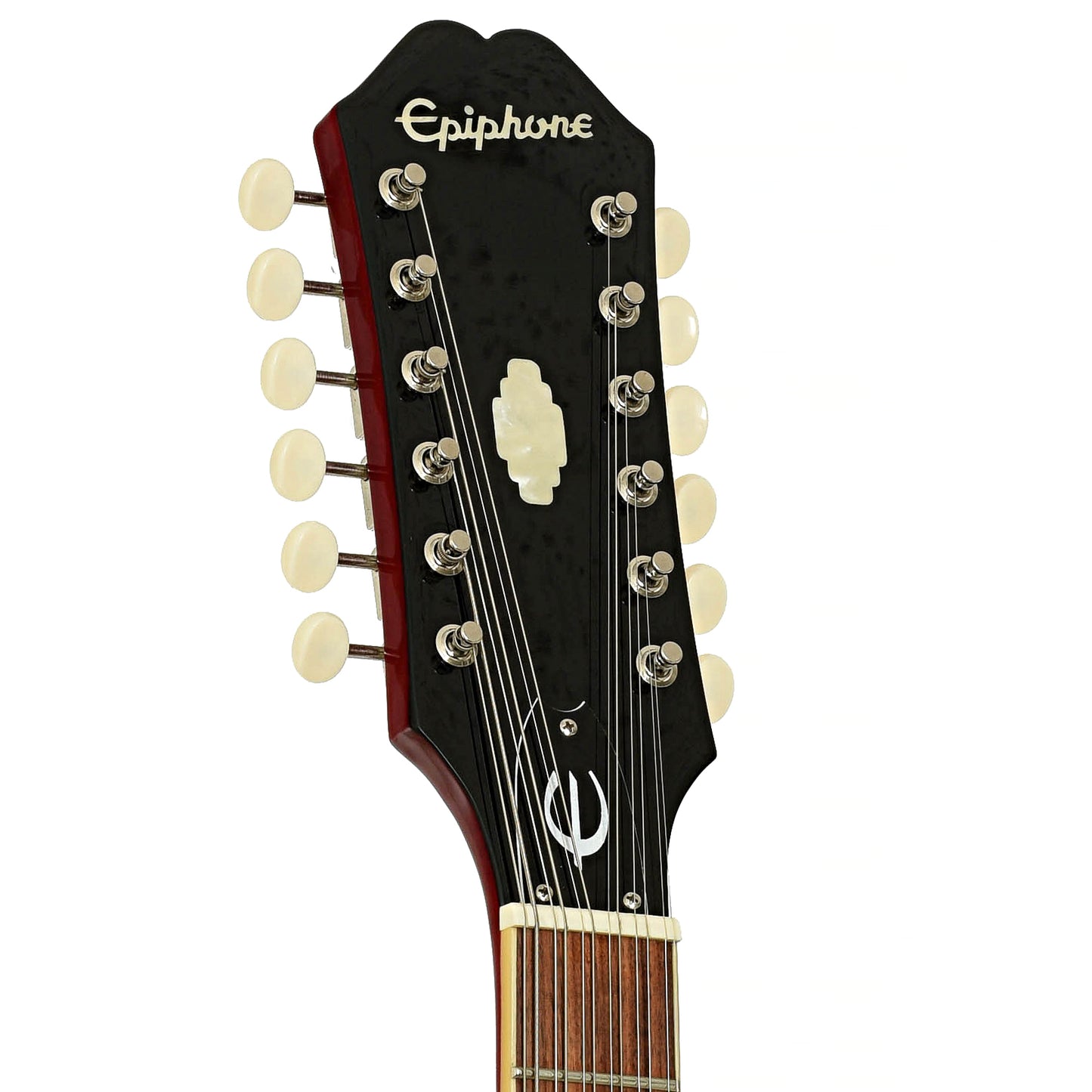 Headstock of Epiphone E360-12  Riviera-12 Hollowbody Electric Guitar