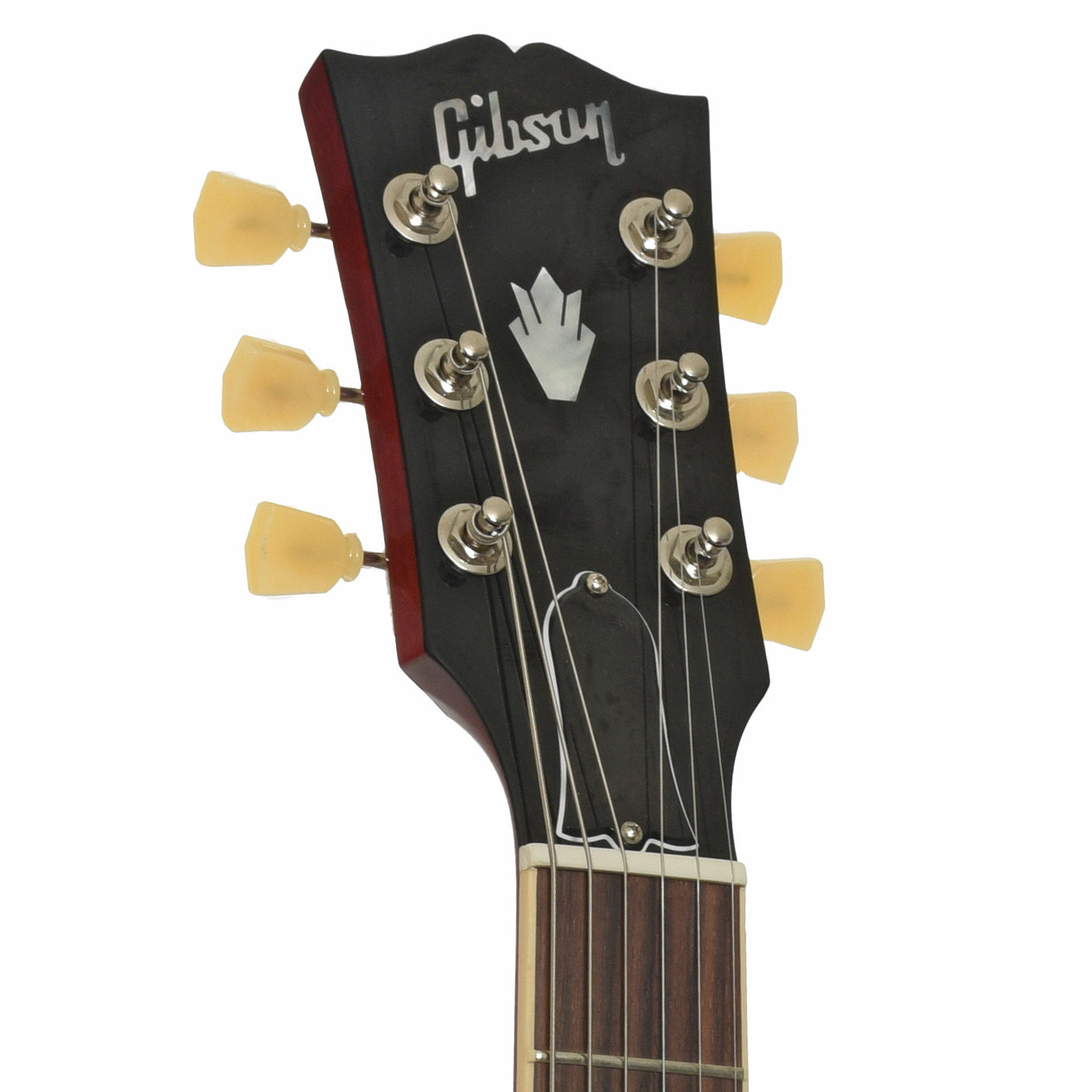 Headstock of Gibson SG Standard 61 Stop Bar Electric Guitar & Case, Heritage Cherry