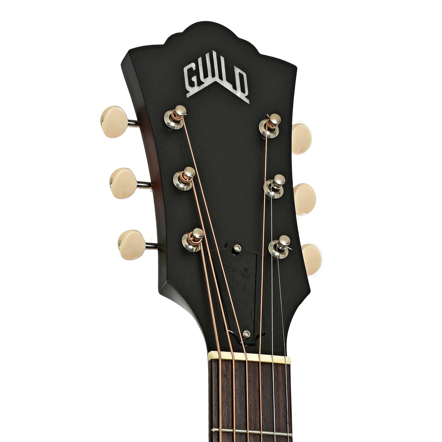Headstock of Guild USA D-20 VSB Mahogany Acoustic Guitar 