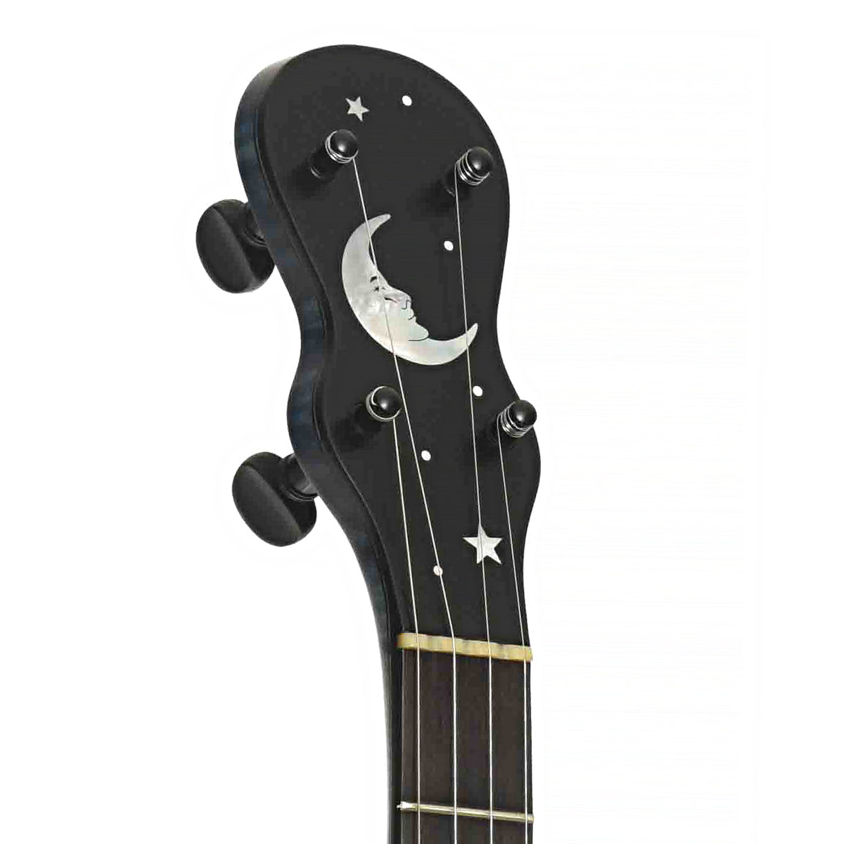 Front Headstock of Chuck Lee Ovilla 12in Openback Banjo & Case, 878