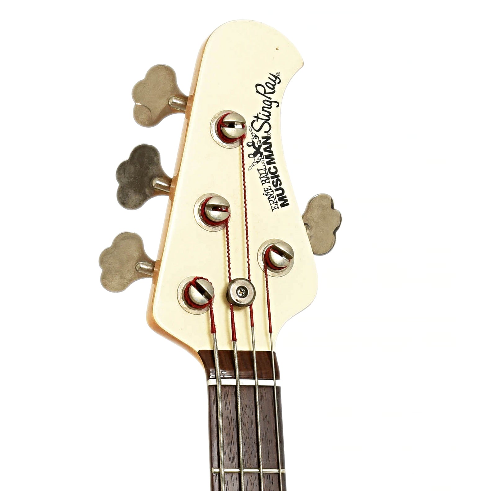 Headstock of Earnie Ball Music Man Stingray 4-String Electric Bass 