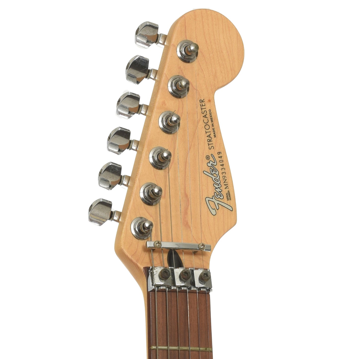 Headstick of Fender Standard HSS Stratocaster with Floyd Rose Electric Guitar