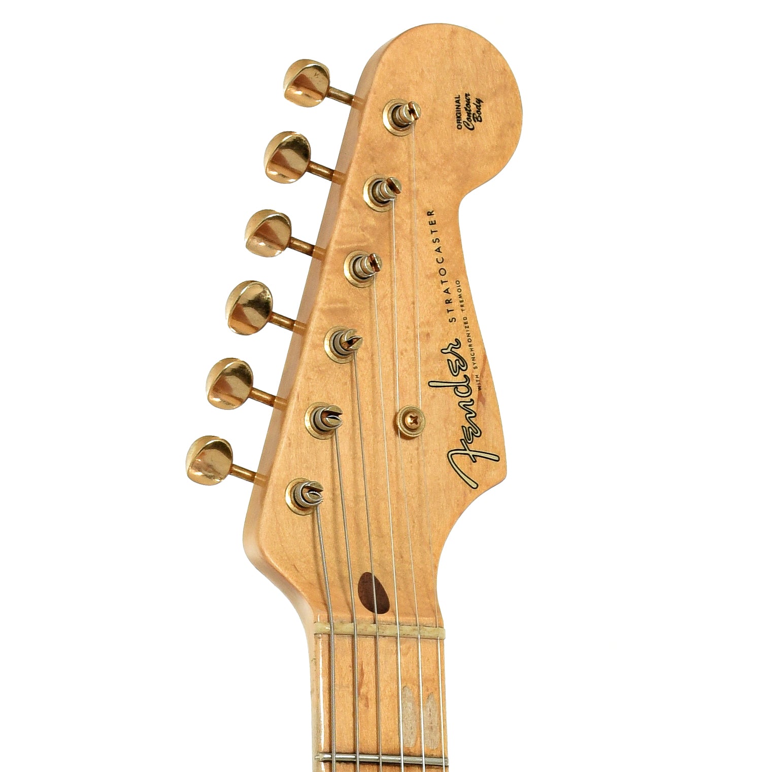 Headstock of Fender Custom Shop LTD 1955 Bone Tone Relic Stratocaster 
