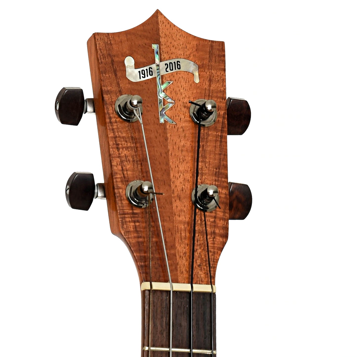 Headstock of Kamaka HF-4 100th Anniversary Baritone Ukulele