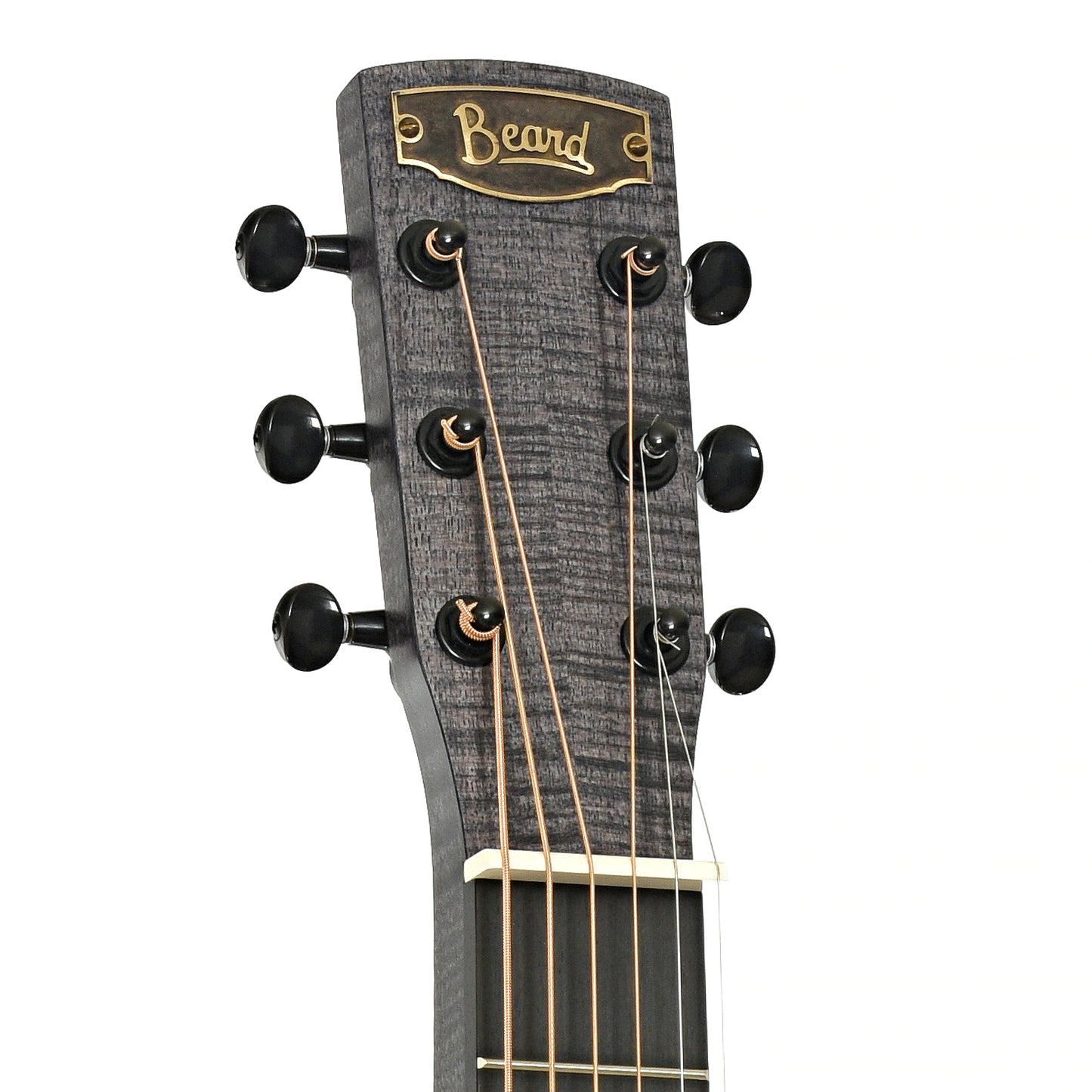 Headstock of Beard Trailhead Squareneck Resonator Guitar Black Ice Finish