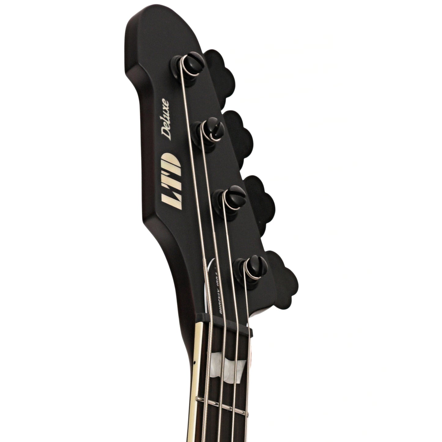 Front headstock of ESP LTD Phoenix-1004 4-String Bass, Tobacco Sunburst Satin