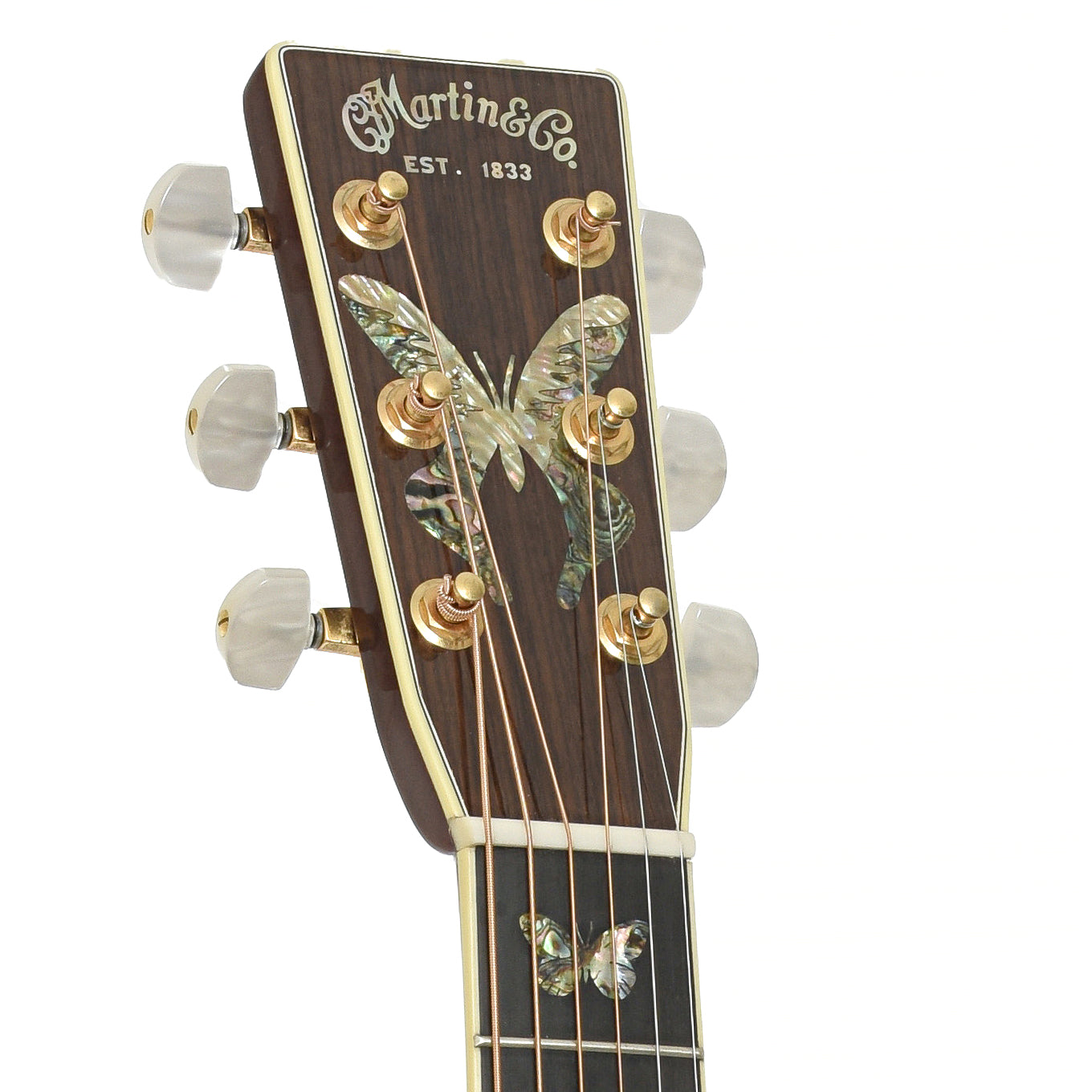 Headstock of Martin Custom Dreadnought Acoustic Guitar 