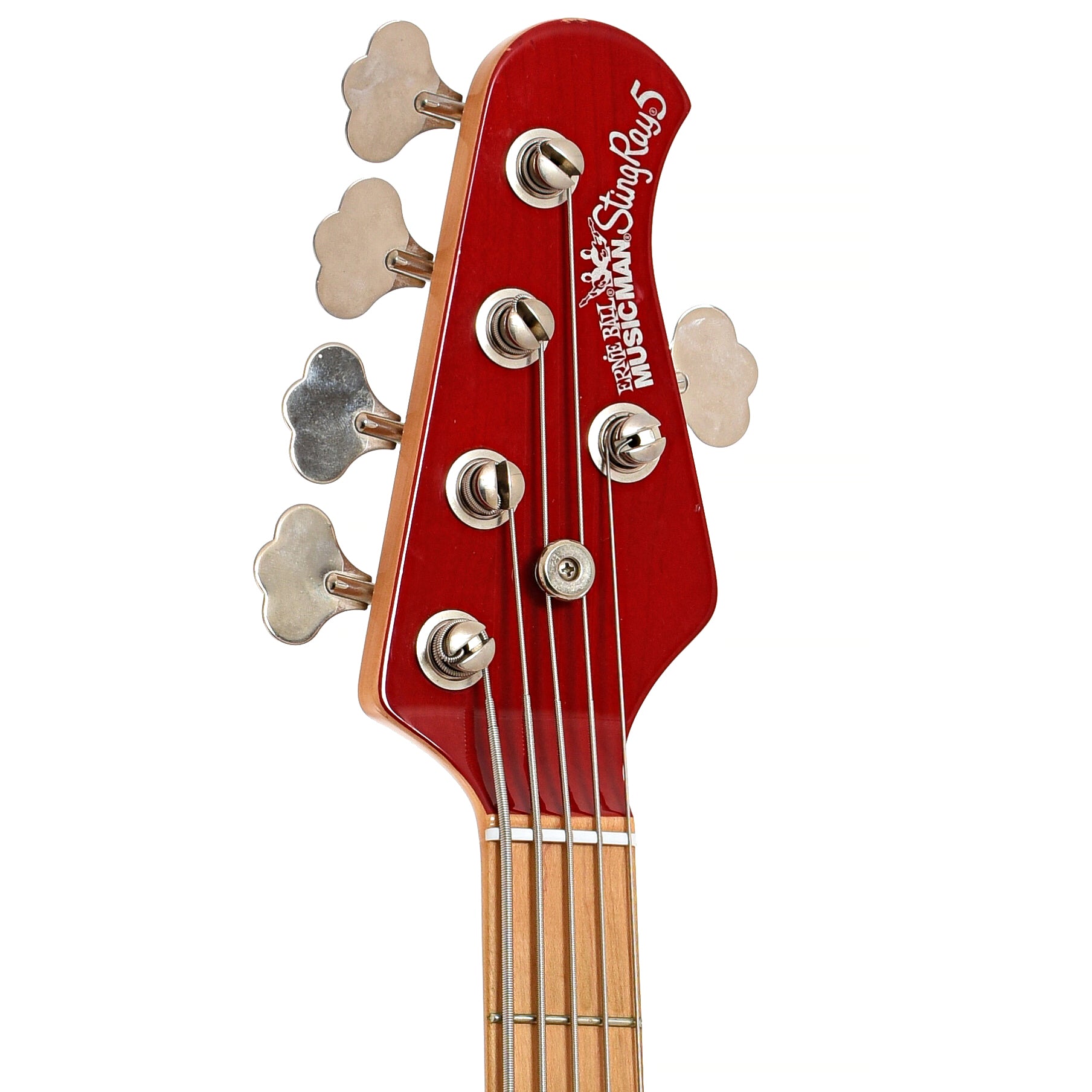 Front headstock of Ernie Ball Music Man Stingray 5 H Electric Bass 