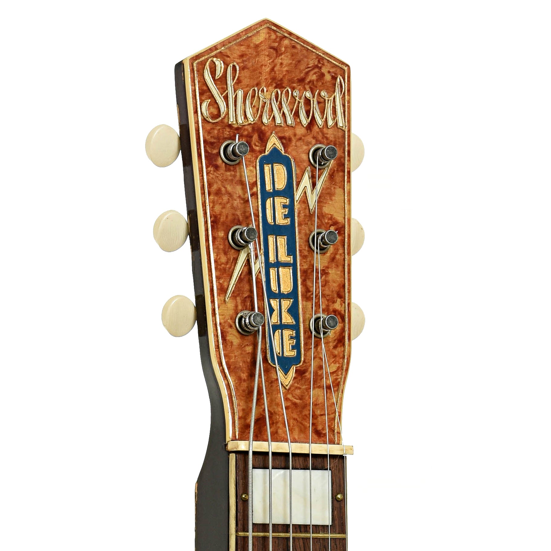 Headstock of Sherwood Deluxe Lap Steel Guitar 