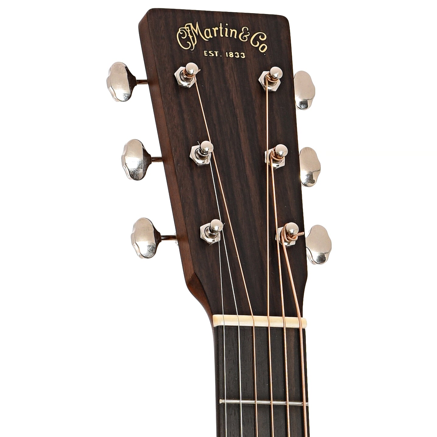 Front headstock of Martin GPC-16E Rosewood Lefthanded Cutaway Guitar