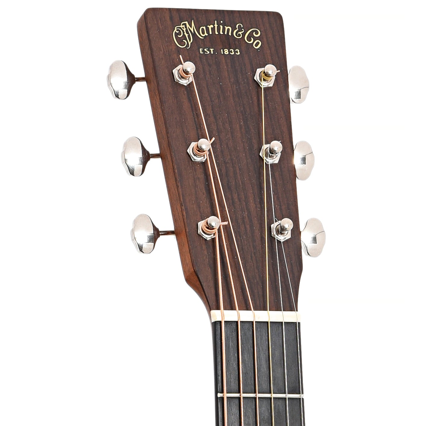 Front headstock of Martin OM-21 Acoustic Guitar (2019)