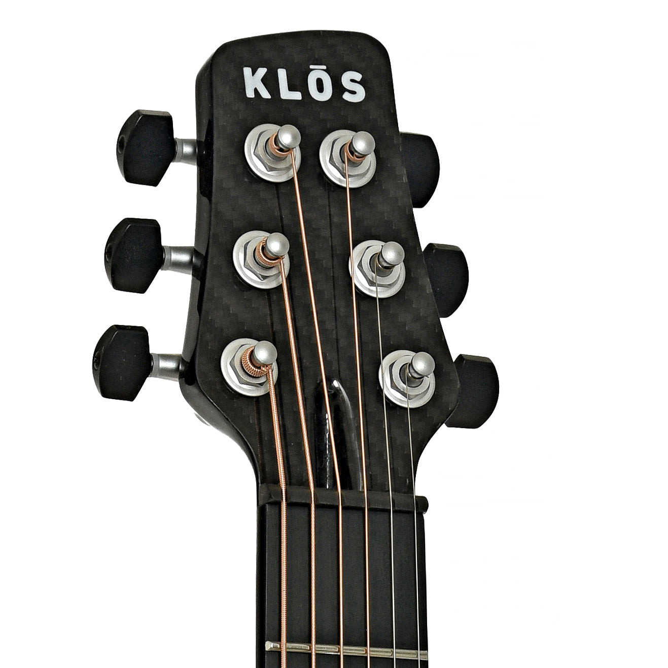 Headstock of KLOS Full Carbon Travel Acoustic Guitar