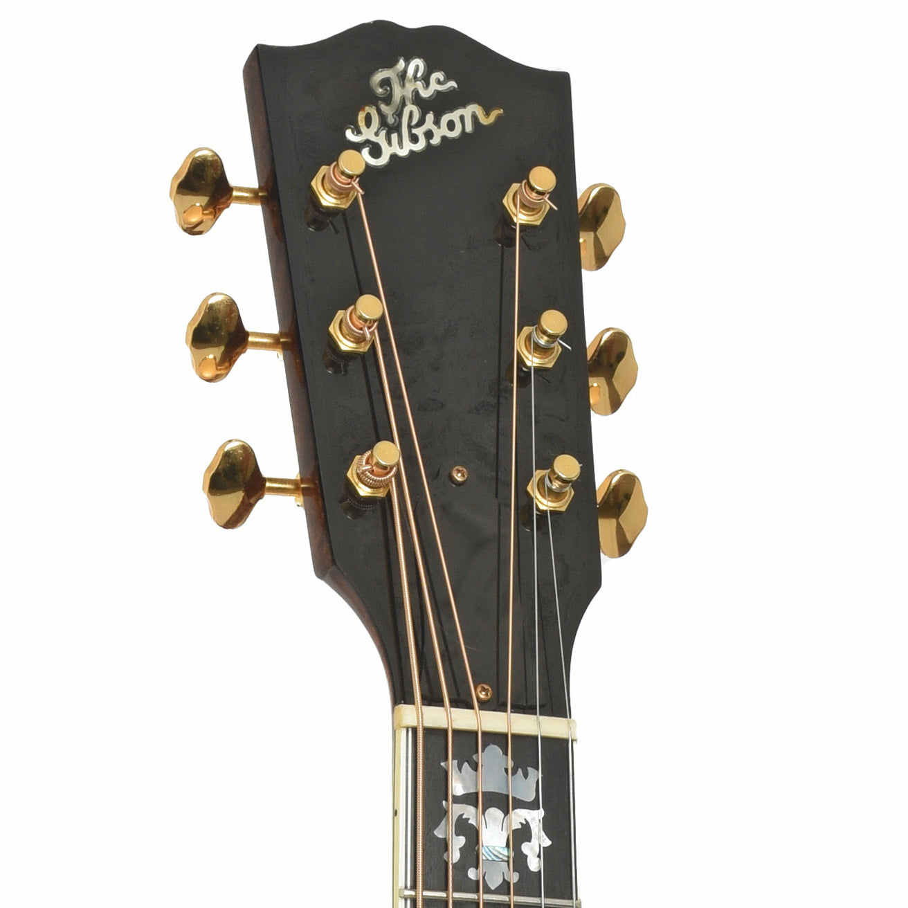 Headstock of Gibson Birdseye Maple Advanced Jumbo Acoustic Guitar