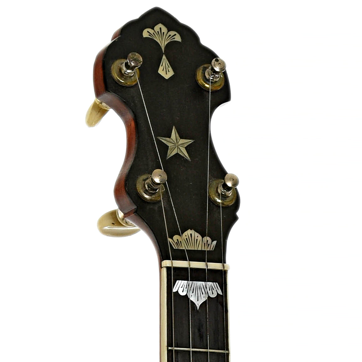 Headstock of Fairbanks Imperial Electric No.0 Open Back Banjo
